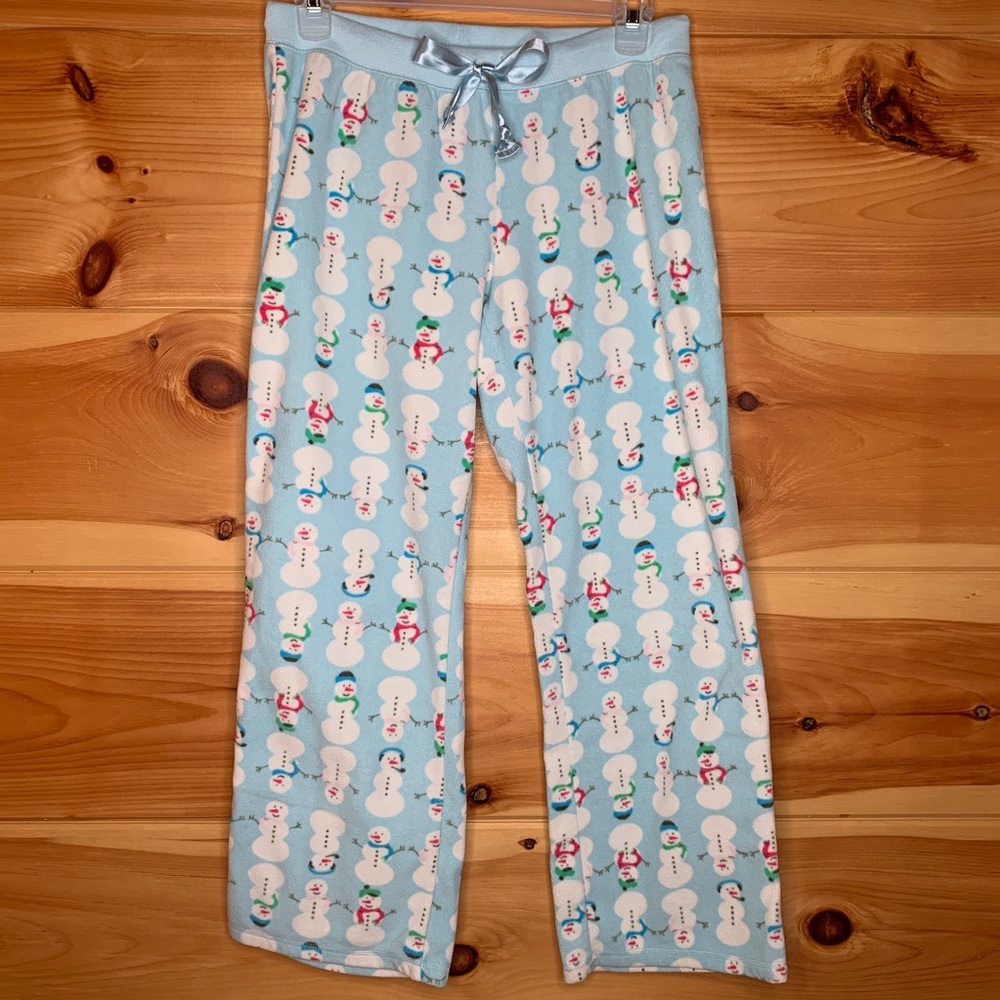 Old Navy Large Blue Snowman Fleece Pajama Pants
